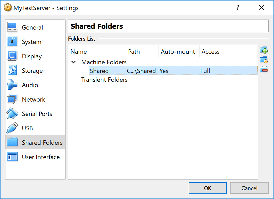 VirtualBox Shared Folders